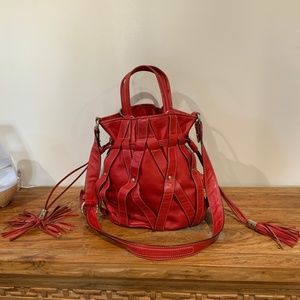 Lancel Paris Premier Red Bucket Bag